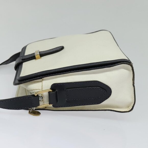 CELINE Shoulder Bag Leather White Auth BA829 - Picture 4 of 16